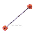 Shamballa Double Crystal Ball Industrial Barbell 316L Charms Industrial Piercing Jewelry